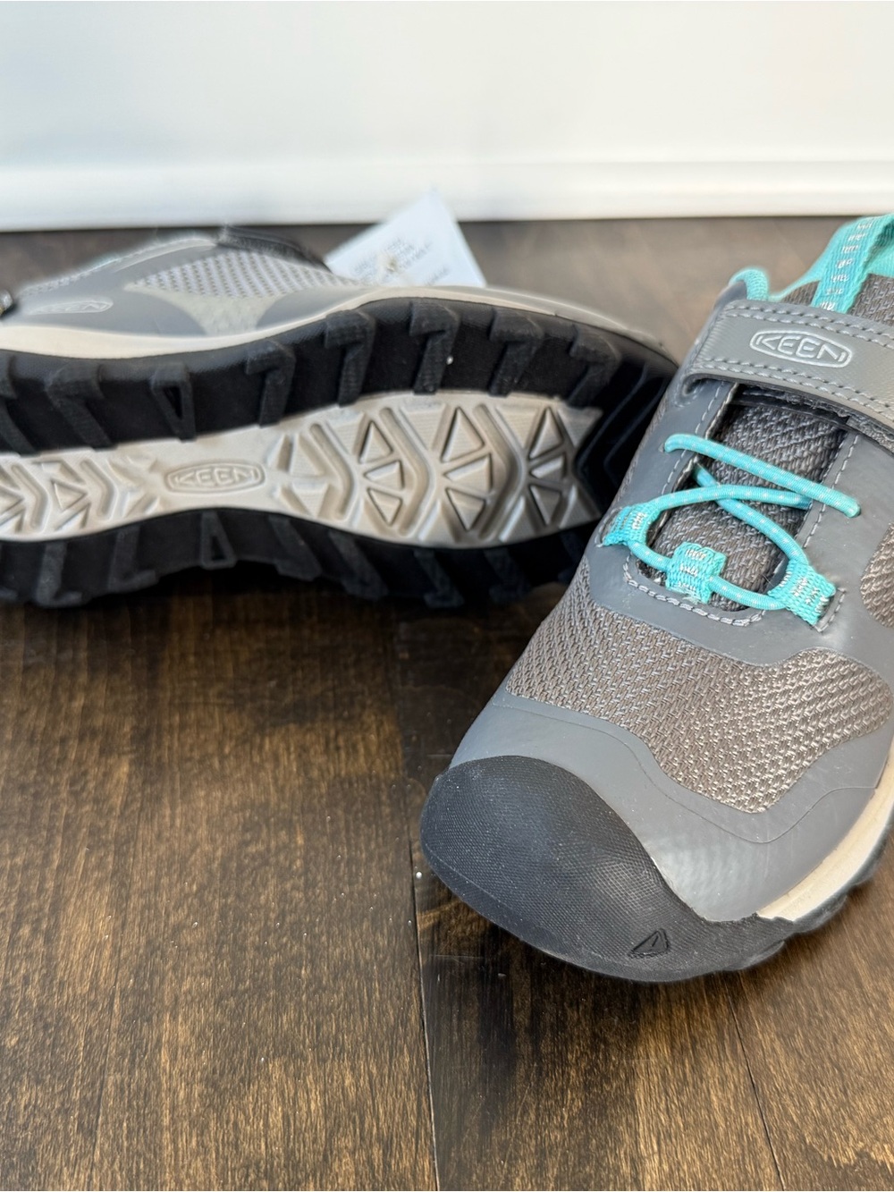 Keen Kids Gray Sneakers with Teal Accents